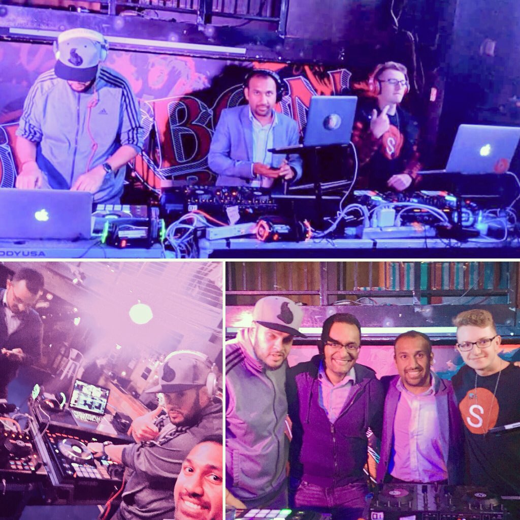 TheDJVjay's tweet image. #3DJs , #3Sounds - an experience of a kind #DJing alongside @ImperialDesi &amp;amp; @djskittlesottawa at #Ottawa ‘s first #SilentDisco #Desi night hosted by @youngandawesomeottawa at @theBourbonRM 
#DJVjay #bollywood #bhangra #top40 🎧 💃 🎶