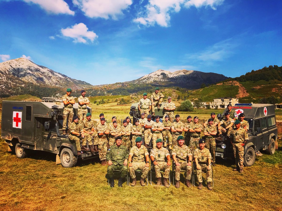 lucyingram's tweet photo. Role 2 Basic group photo! Delivering Real Life Support to 40 CDO battlegroup! #LifeWithoutLimits #albanianlion #cfsg #r2b #medicalrole2 #mountainphase @RoyalNavy @DMS_MilMed @QARNNS @ComdDCHET @40commando https://t.co/5zxwrZ5HnM