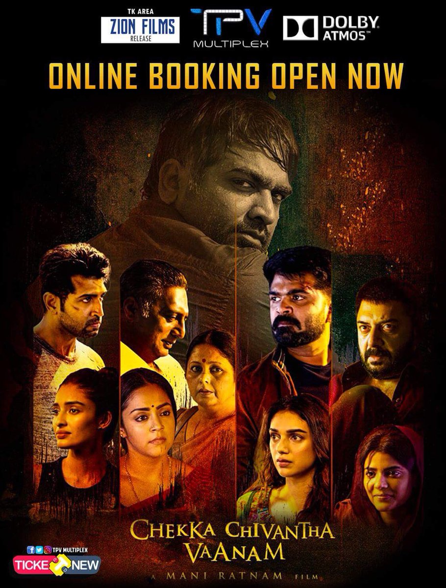 TPVMultiplex's tweet photo. Bookings are now open for the most awaited movie #ChekkaChivanthaVaanam. Experience this multi starred movie only in #DolbyAtmos at your @TPVMultiplex π
Book your favourite seats at @TicketNew
#CCVAtTPVMultiplex
#ZionFilmsDistribution https://t.co/RxaTswjbXL