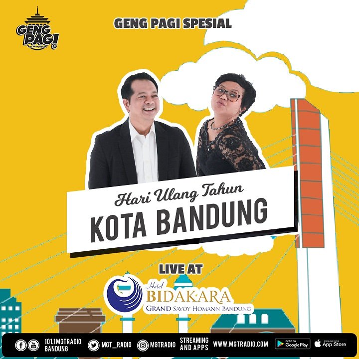 Spesial hari ulangtahun kota Bandung yg ke 208

#GengPagiMGT @awongirfan <a href="/nova_openg/">Nova Ardiansyah</a> bakal ngobrol seru di Bidakara Savoy Homann Hotel brsama Dishub kota Bandung &amp; Komunitas Aleut.

#ultahbandung #dishub #dishubkotabandung #aleut #bandung #mgtinfo #mgtradio #ObrolanSeruMGT