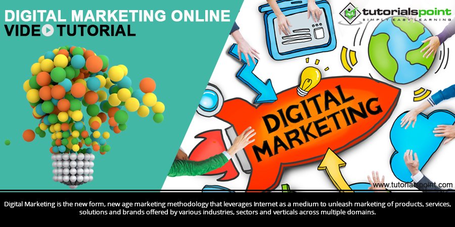 tutorialspoint's tweet image. Learn #DigitalMarketing through the #onlinevideotutorial which caters to students, digital marketing practitioners, &amp;amp; even professionals working in the marketing department of various organizations. 
bit.ly/2zr4vNb

 #DigitalMarketingOnlineTraining 

@tutorialspoint