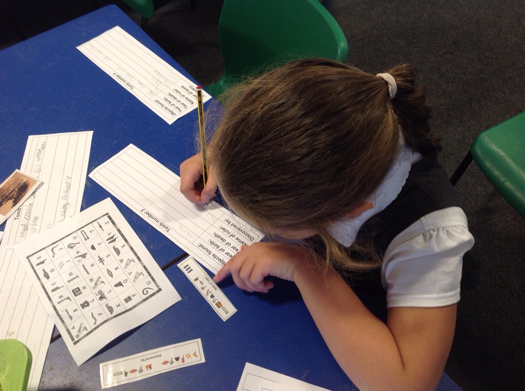 TGPS_NorthLincs's tweet photo. Year 4 have been archaeologists today; helping Howard Carter identify which tomb is Tutankhamun's. They have been using their hieroglyphics and number system knowledge to crack the codes. #TGPSYear4 #TGPSHistory #TGPSReciprocal #TGPSResourceful https://t.co/euR7XtQhTs