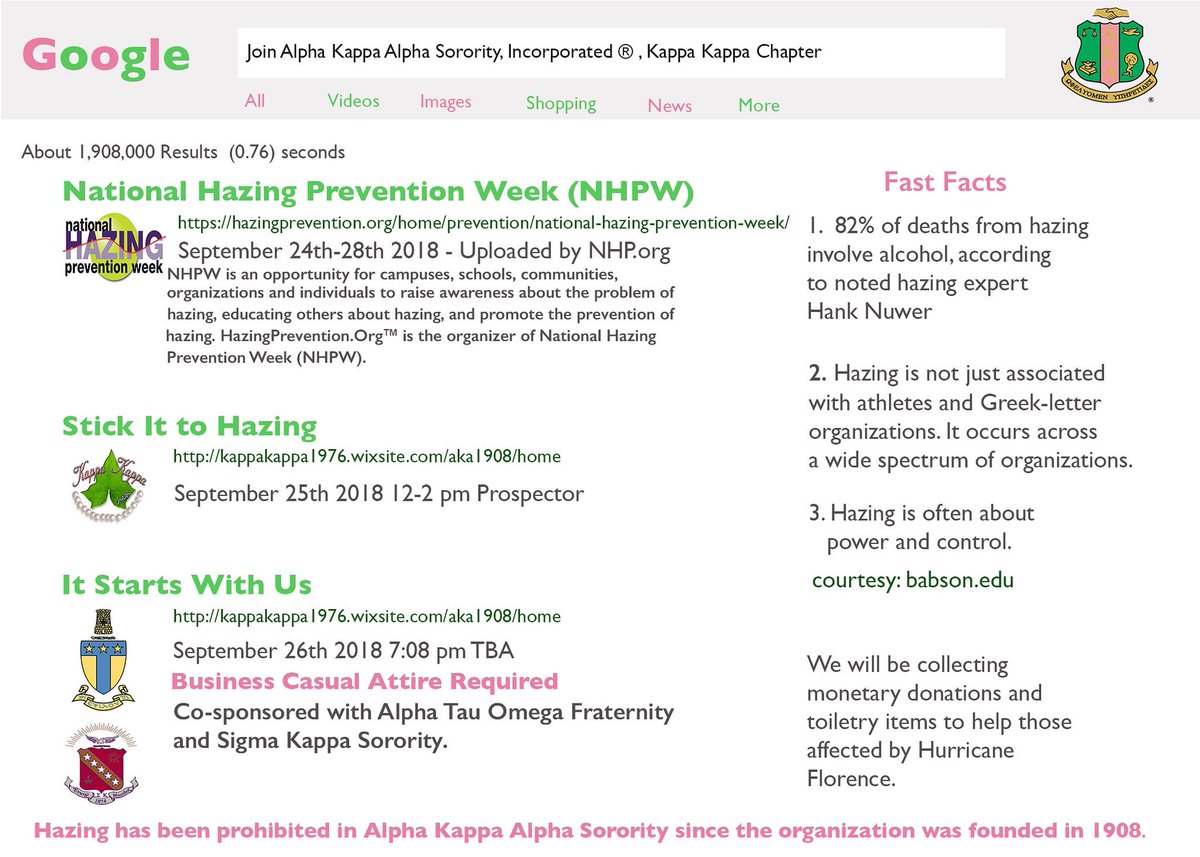 Will you take the pledge? Join the Kappa Kappa Chapter Tomorrow  as we discuss facts and statistics about hazing, as well as the impact it has on various communities and organizations.