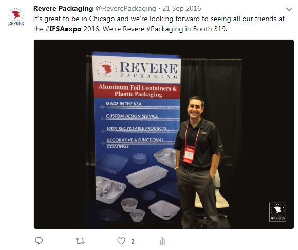 ReverePackaging's tweet photo. We're looking forward to seeing all our friends here in Boston at the #ApexExpo / #IFSAExpo... Our history together goes way back! We hope you'll stop by and see us in booth 206. https://t.co/F2jIIgF3EG