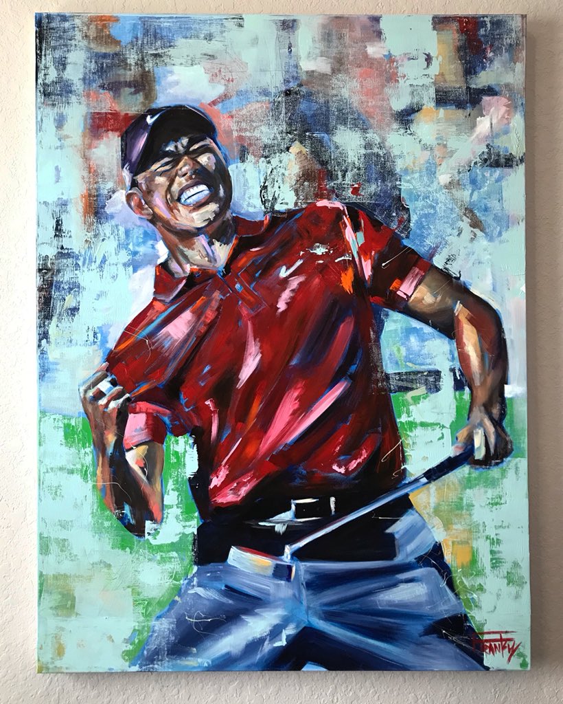 Had to repost this painting I did a while back in honor of <a href="/TigerWoods/">Tiger Woods</a> #GOAT