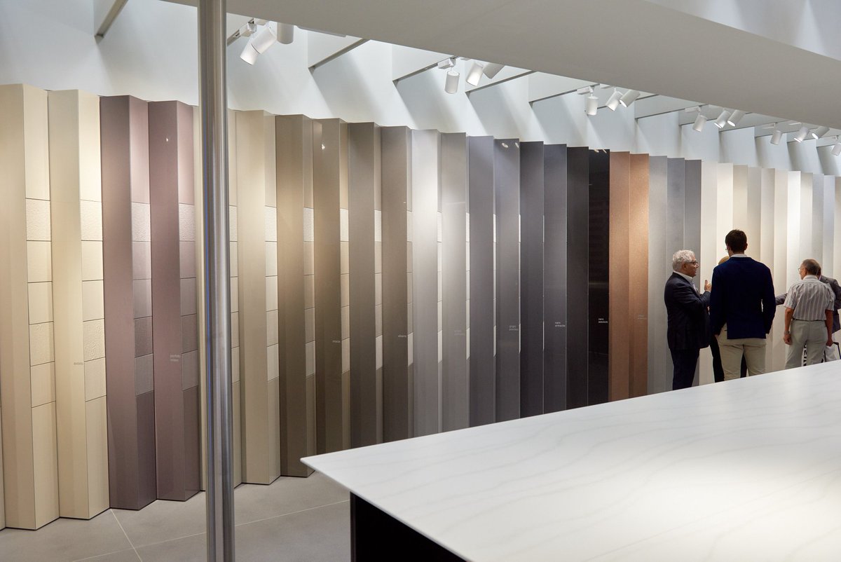 Lapitec's tweet image. It’s CERSAIE time! We’re fired up to share with you the delicate touch of Lapitec®’s new finish for interiors: Velvet, a delicate surface, soft to the touch and available in 4 colours. Meet us at stand A2-B3, pavilion 25, in Bologna! @CersaieOfficial #cersaie2018 #lapitec