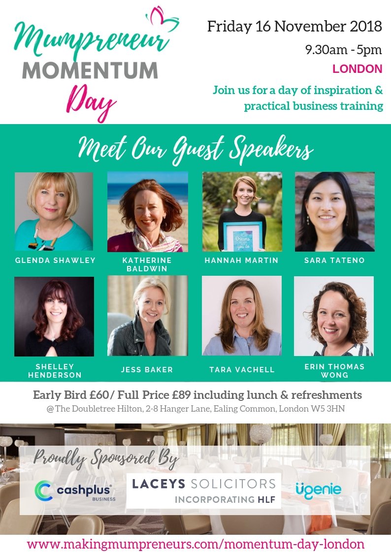 Looking forward to speaking about how to own your own PR at Making  Mumpreneurs Momentum Day Nov 16 in London. If you're a woman in  business, come along &amp; get inspired. Earlybird ends Sept 30.   @erinthomaswong #entrepreneur  #mumpreneur bit.ly/2PU8RSn