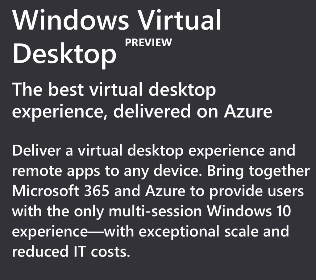 FCampo's tweet image. We are now allowed to share it: RDmi evolved into Windows Virtual Desktop preview! Multi User Windows10, O365 optimization. #RDmi #RDS #rdmievolved RDS4U azure.microsoft.com/en-us/services… #msignite #wortell