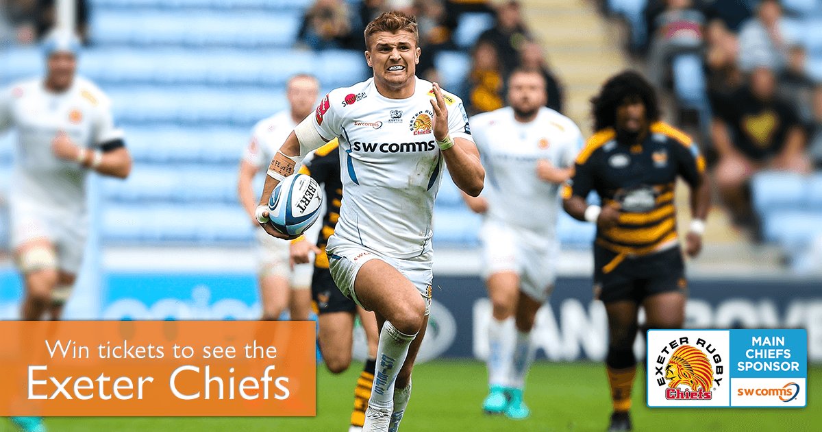 southwestcomms's tweet photo. Enter the swcomms #draw to #win 2 tickets to see @ExeterChiefs v @WorcsWarriors on Saturday 29 September at @SandyParkExeter. Just like, comment and share our post to enter. The #winner will be announced on Thursday 27 September. 🏉 #ChiefsChiefsChiefs https://t.co/Y0Zx1sRTvy