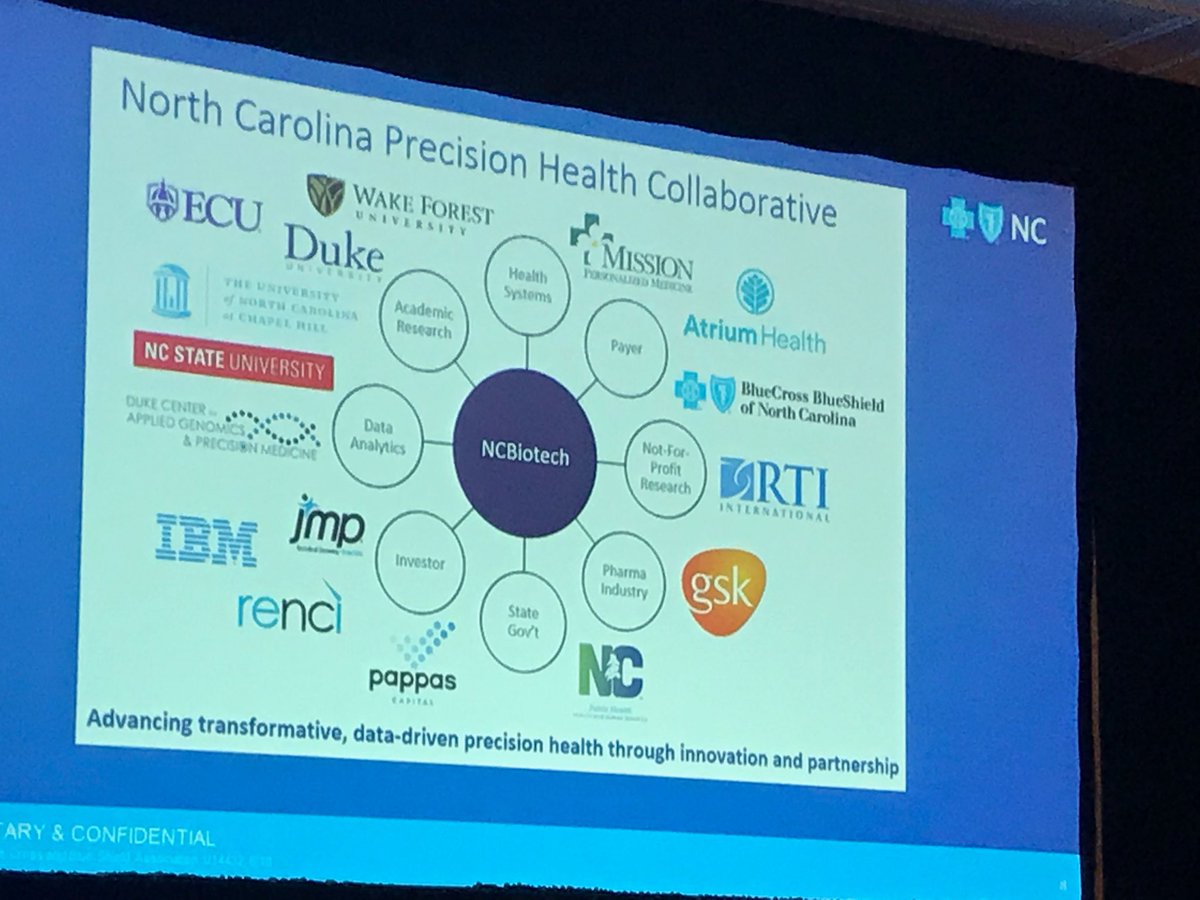Patrick Conway from ⁦@BCBSNCFound⁩ partnering to enable #PrecisionMedicine #PMWC18