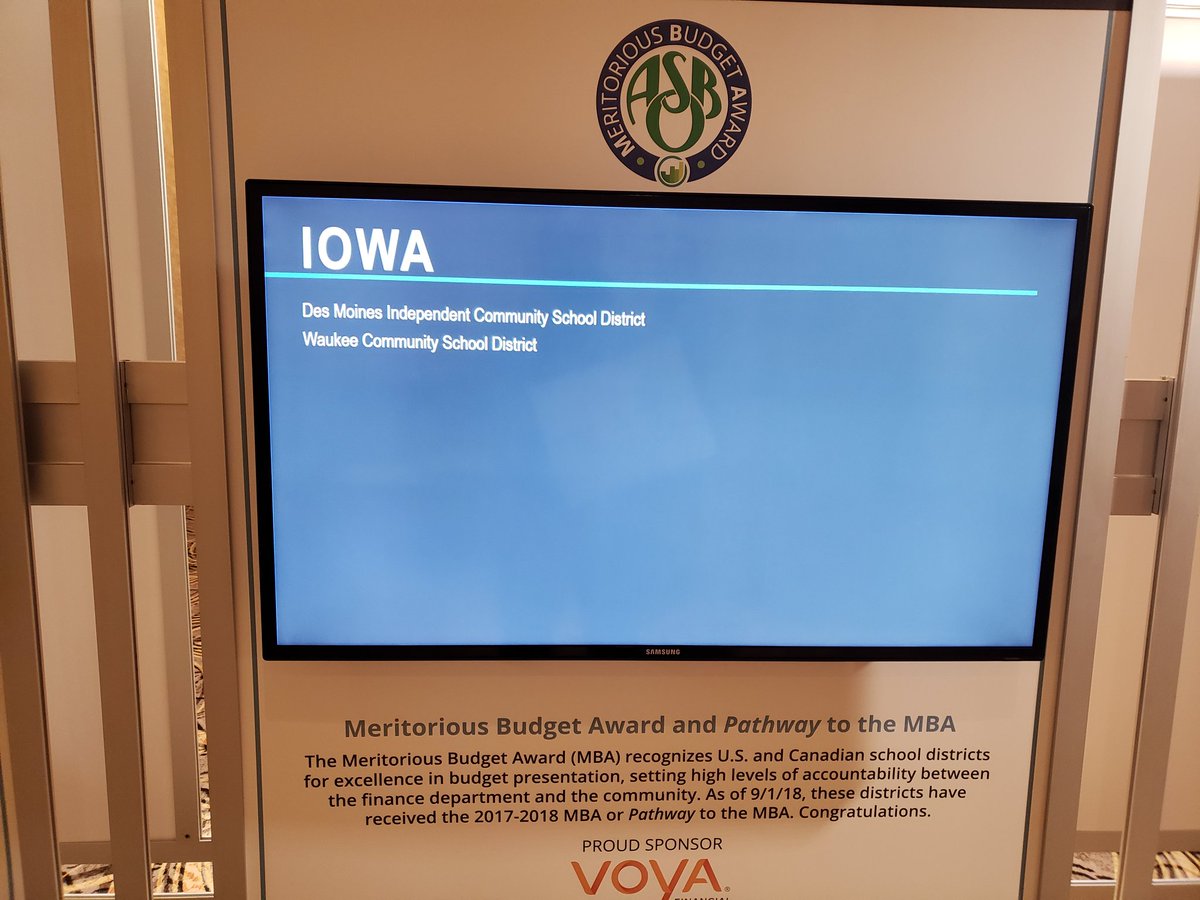 tim_bloom's tweet photo. Shout out to the @iowaasbo districts that received COE and MBA awards from @ASBOIntl! Congratulations! #ASBOAM18 https://t.co/BBqpy8OyLc