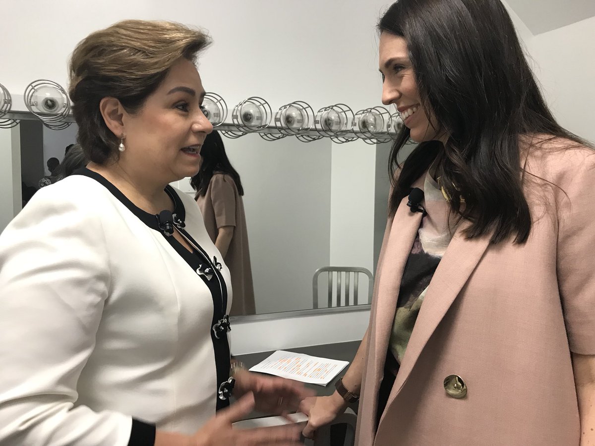 PEspinosaC's tweet photo. Empowering women for an effective family and professional life balance at all levels is key to achieve #gender #equality. Thank you @jacindaardern for your example and for reiterating your support to #climateaction at the opening of the #ClimateWeekNYC #UNGA⁠ ⁠ #globalgoals https://t.co/YMQISTk1i6