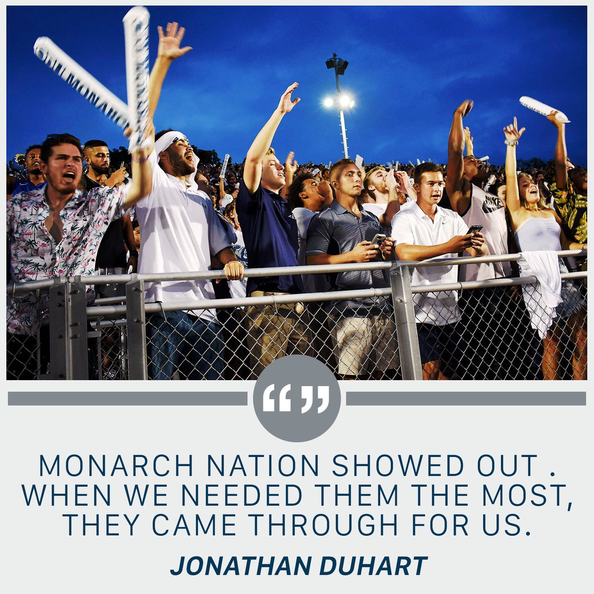 ODUFootball's tweet image. Jonathan Duhart, on the impact #MonarchNation had on Saturday.