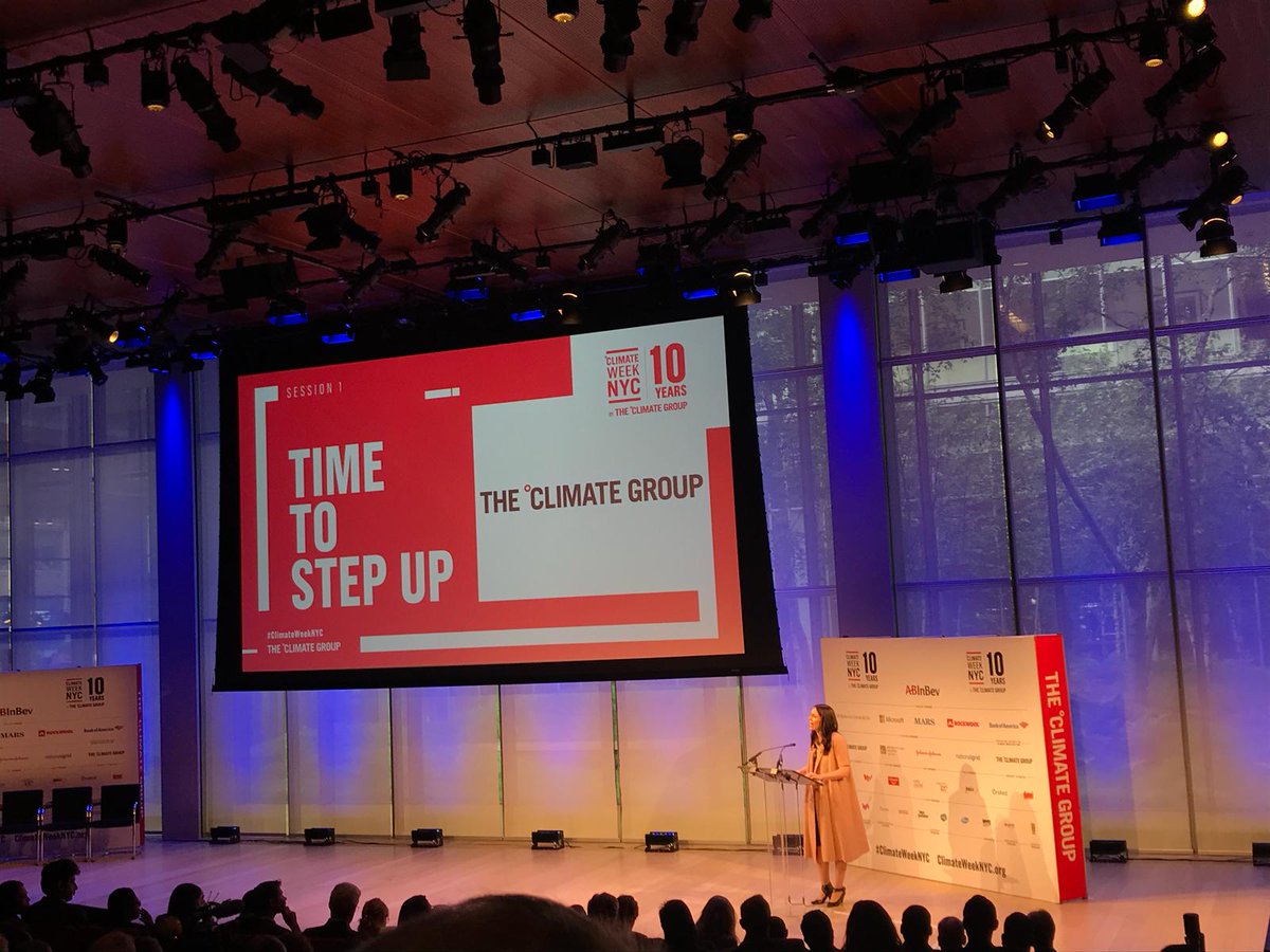 EnelGroup's tweet photo. "The world can only reach the #ParisAgreement goals if we have clarity and we have confidence in each other’s actions. I refuse to accept that the challenge of climate change is too hard to solve". @jacindaardern at #ClimateWeekNYC https://t.co/ywKFH3CqyQ