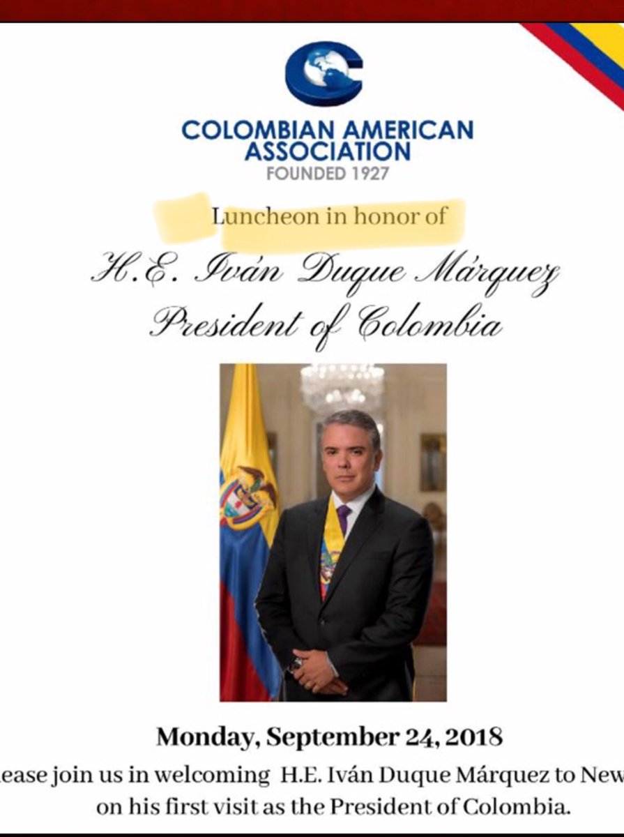 Daniel Coronell (@dcoronell) on Twitter photo Hoy es el almuerzo que Colombian American Association, presidida por Christian Mürrle, el hombre de los bonos agua, le ofrece al presidente <a href="/IvanDuque/">Iván Duque 🇨🇴</a> en Nueva York. Buen apetito semana.com/opinion/articu… Hoy es el almuerzo que Colombian American Association, presidida por Christian Mürrle, el hombre de los bonos agua, le ofrece al presidente <a href="/IvanDuque/">Iván Duque 🇨🇴</a> en Nueva York. Buen apetito semana.com/opinion/articu…
