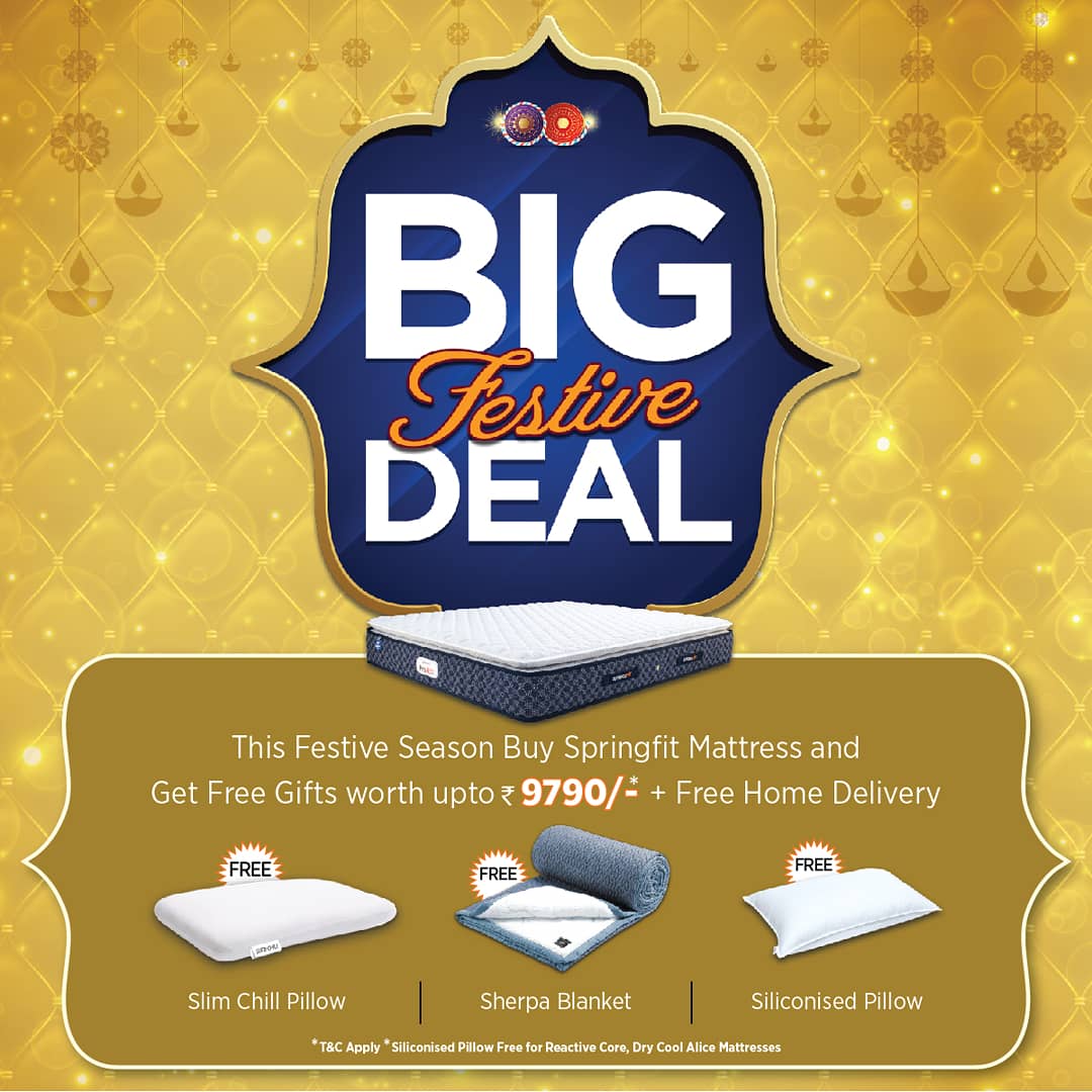 SpringfitSleep's tweet photo. WHEN IT COMES TO YOUR #SLEEP, #TRUST THE #BEST, TRUST IN #SPRINGFIT
DON'T MISS GREAT #OFFERS ON #BUYING #NEW #MATTRESS. #FREE #DELIVERY PAN #INDIA + FREE ASSURED #GIFTS.
#sleepfitstayfit #worldcollection #premium #luxury #indiasbestmattress #sleeptips #makeinindia #bed #bedroom https://t.co/Q2TWxcqVNK