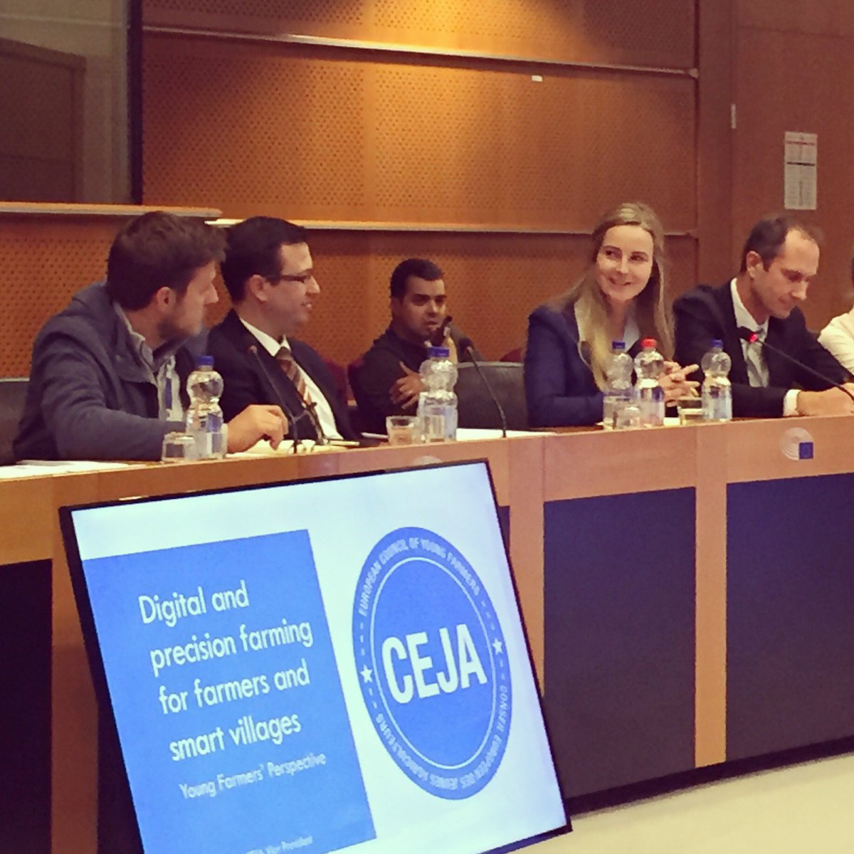 _CEJA_'s tweet photo. “New technologies and innovation should be co-developed with young farmers.” 👩🏼‍🌾 Iris Bouwers, CEJA VP, and panelist at the @europeanparliament 🇪🇺discussion on the future of Precision Ag. and Smart Villages📡📱💻 @copacogeca @agrifoodeu @agriculture_eu  #dynamicagri https://t.co/lm170yTU3L
