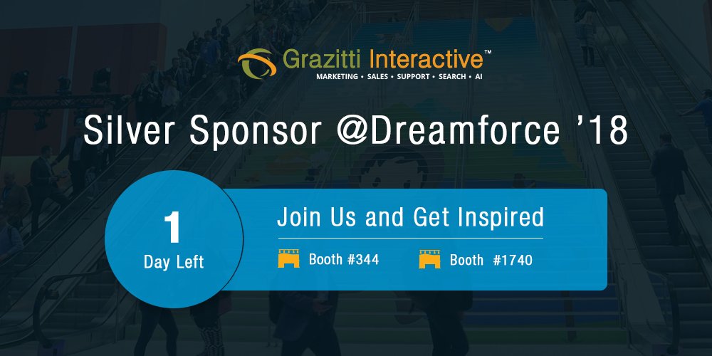 Grazitti's tweet image. The @Grazitti team is ready for a week of inspiration, innovation, learning, and sharing. Stop by booths 344 and 1740, and experience the coolest tech and solutions in #Salesforceoptimization. @Dreamforce #DF18