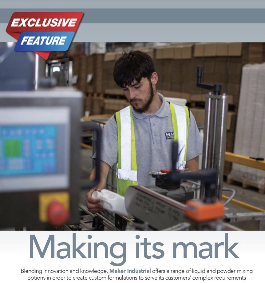 MakerIndustrial's tweet image. We are in this month’s Manufacturing Today Europe discussing all things water based and toll manufactured! Check out @MTE_magazine for the full article #manufacturing #tollmanufacturing #innovation #blends #europe
