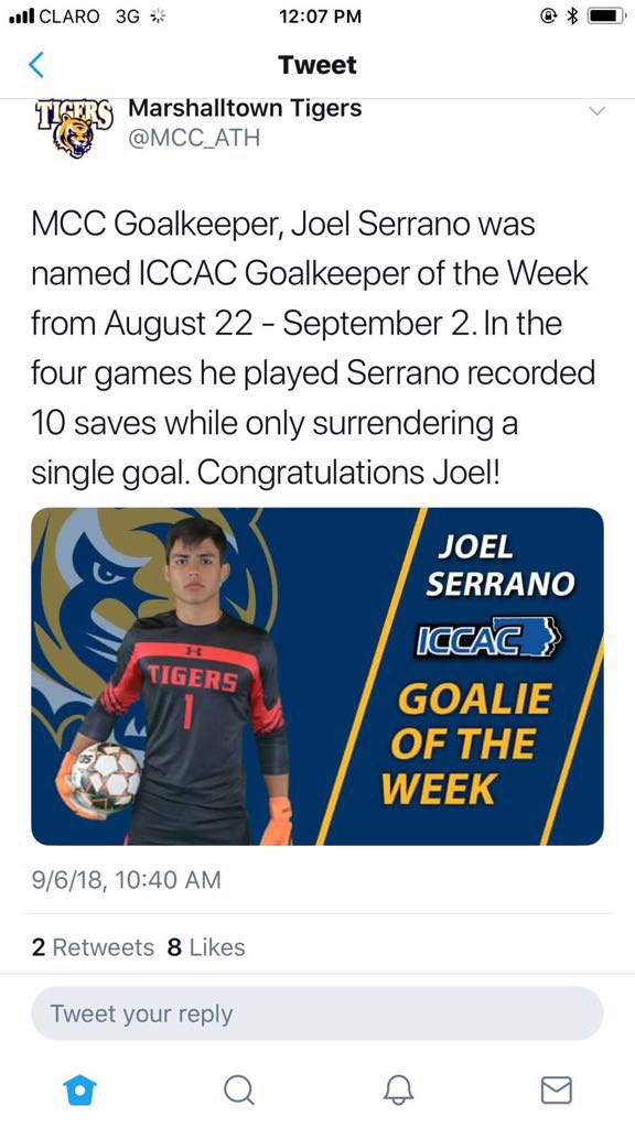 PRSPORTSCOLLEGE's tweet photo. Haciendo historia: @joelandre03 después de su tiempo con @lakelandtropics es figura no solo de su Universidad @MCC_ATH sino también con la Selección Mayor de Puerto Rico (@FutbolPR) ¡Vamos por más @joelandre03 ! https://t.co/HrDHSoBWeb