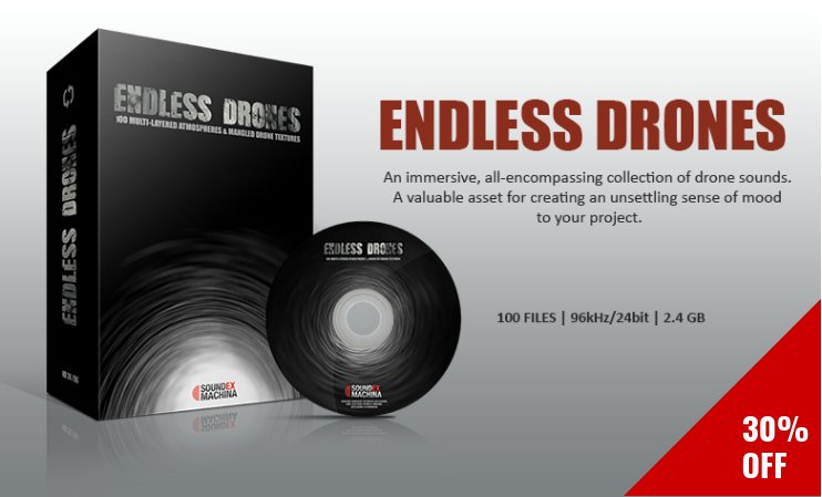soundexmachina's tweet photo. Only 48 hours left to get 30% off our newly released library ENDLESS DRONES. Check it out here: https://t.co/YhclutcZDo #darkdrones #soundeffects #ambiences https://t.co/J6odkpfnsU
