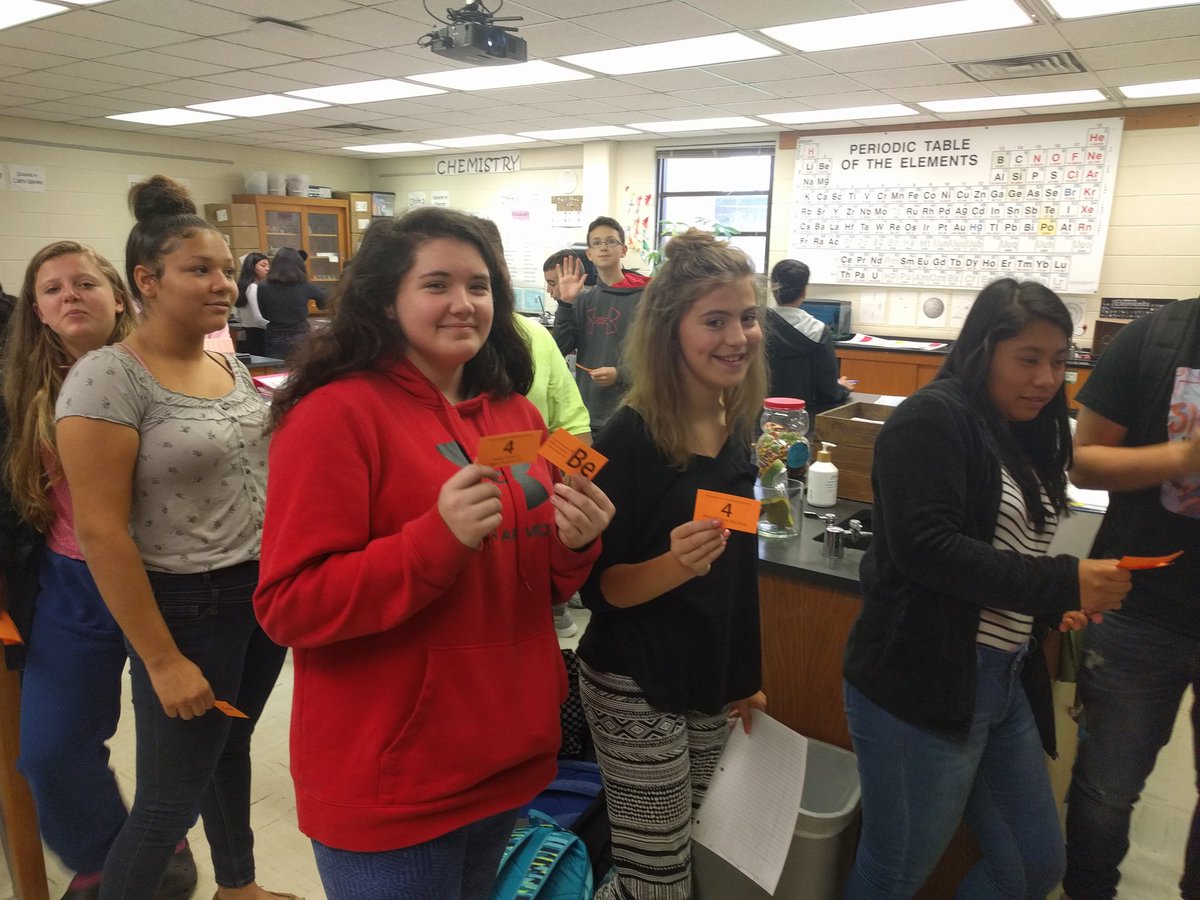 CCPSCMS's tweet photo. #ccpscms Mrs. Harmon's class doing a periodic table activity https://t.co/RrPIKqyqGK