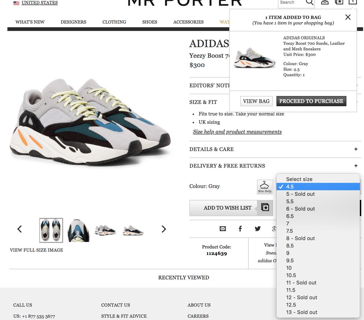 Mr porter yeezy best sale 700