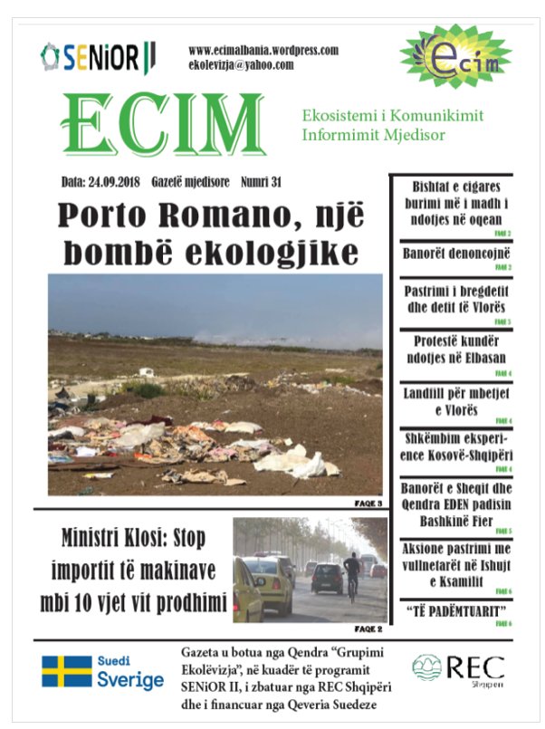 The 31th issue of the ECIM newspaper is published.
ecimalbania.wordpress.com/2018/09/24/gaz… 
<a href="/SENiOR_II_Alb/">SENiOR II Albania</a> <a href="/rec_albania/">REC Albania</a> <a href="/SwedeninAL/">Sweden in Albania</a>