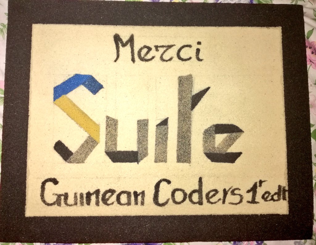 "Nous réussissons mieux si nous réussissons ensemble".
<a href="/suite_sn/">SUITE</a> vous remercie également.
Merci #Guinean #Coders 
Merci <a href="/saboutech/">Incubateur SABOUTECH</a> et tous vos partenaires.
Merci <a href="/GUIRASSYF/">Fatoumata GUIRASSY</a> 
#Team224 #Guinée #kibaro #Empower #Women #Numérique