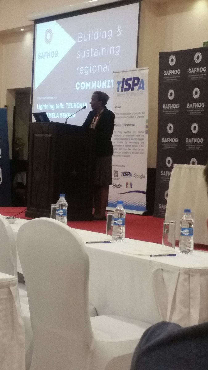 ZuhuraMsisi's tweet photo. @techchixtz Thank you madam pamela for representing #Techchixtz on #SAFNOG4 at Dar-es-salaam Tanzania.
#WomeninSTEM 
#womenintech https://t.co/xhIVrK0ros