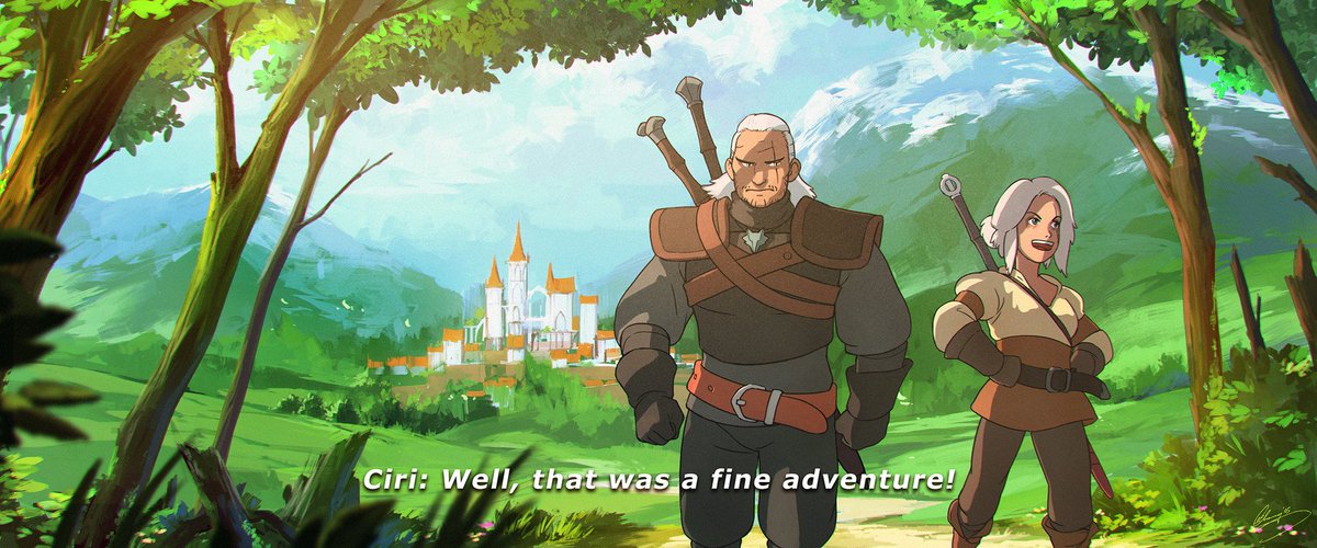 thewitcher's tweet image. The Witcher in Studio Ghibli style by @c780162