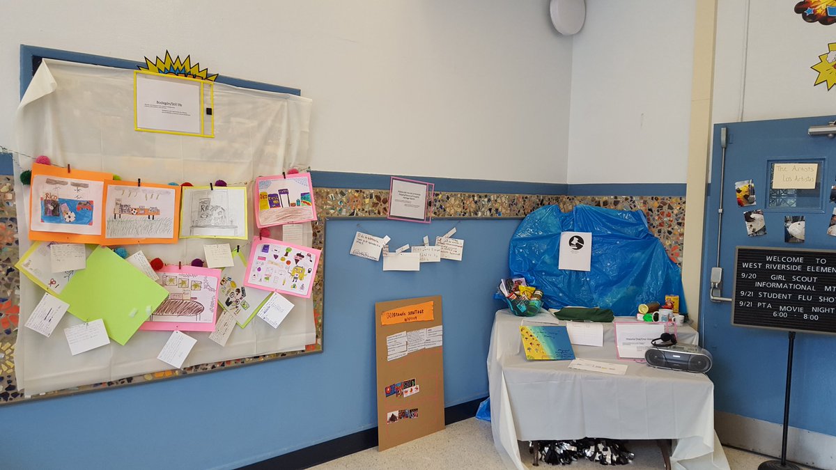 West Riverside's 5th DL students worked very hard in creating a #HispanicHeritageMonth museum. The exhibition is at the entrance for all to see and learn. #socioculturalcompetence