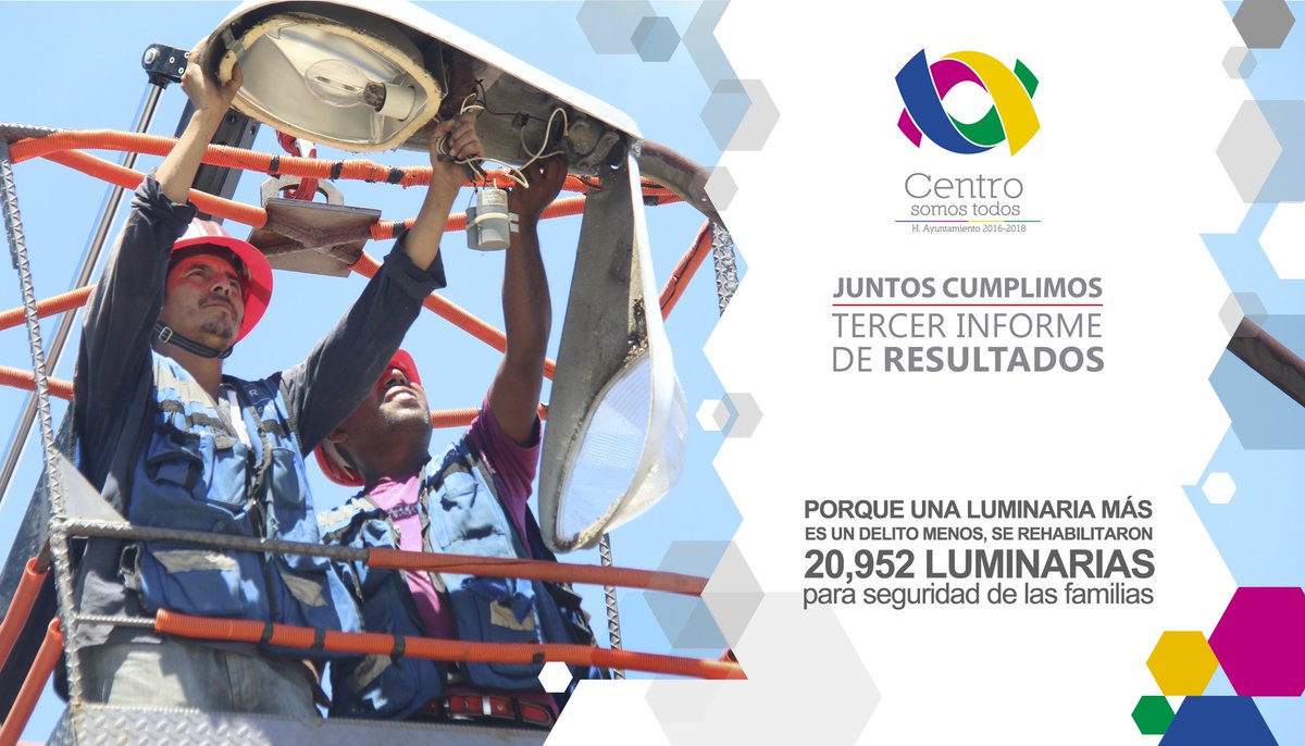 Se instalaron más de 18 mil luminarias tipo LED, en diversas colonias de la ciudad, propiciando así calles más seguras.   #JuntosCumplimosEnCentro