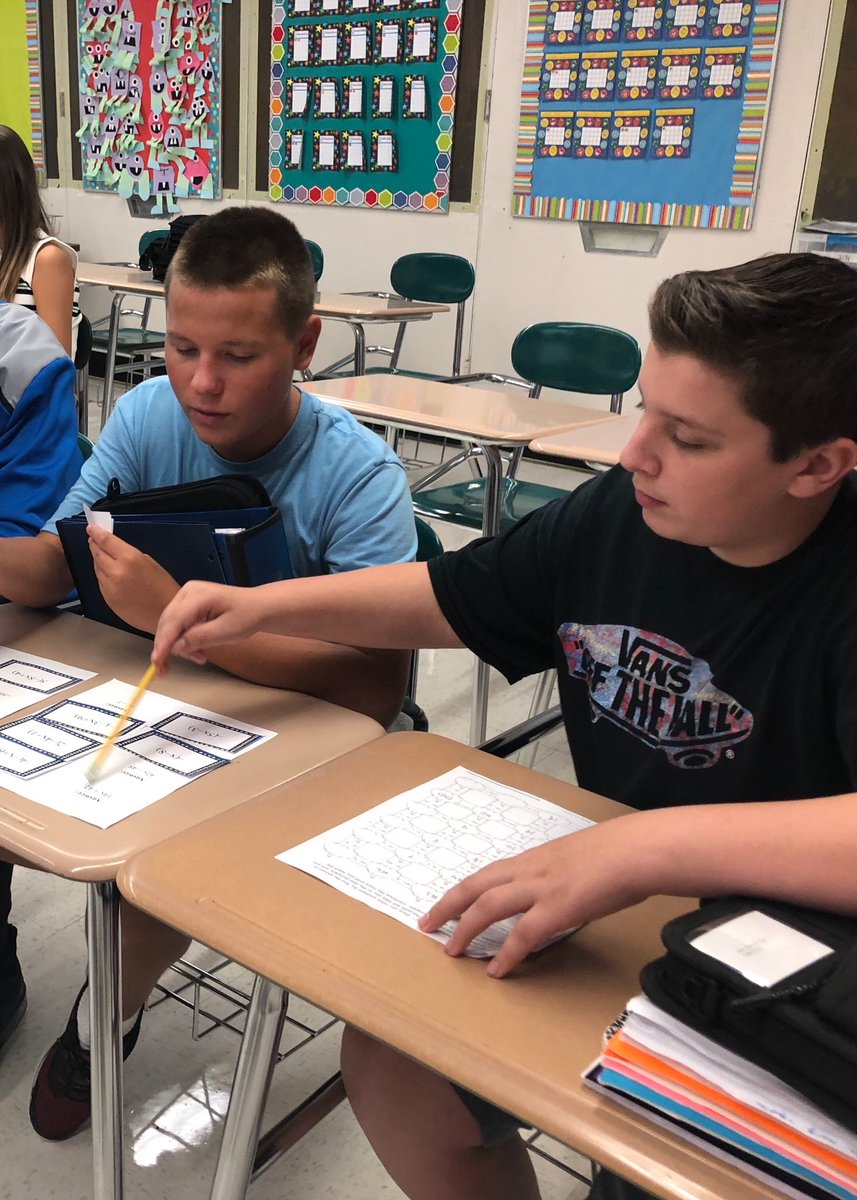 GunningMath's tweet image. Students working well together on a Distributive Property matching activity with @CattsMath.  
#viewonegoodthing