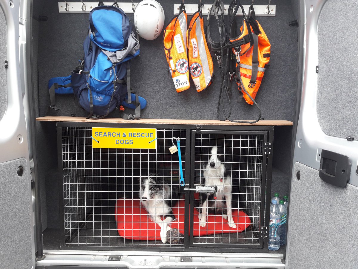 Thanks to Marc from Search and Rescue Dog Association (Isle of Man) for coming in on Saturday to see us. Marc has been looking at two new vans suitable for carrying search and rescue dogs.

Pictured in the photo are search dog Matt (right) and potential search dog Kodi (left).