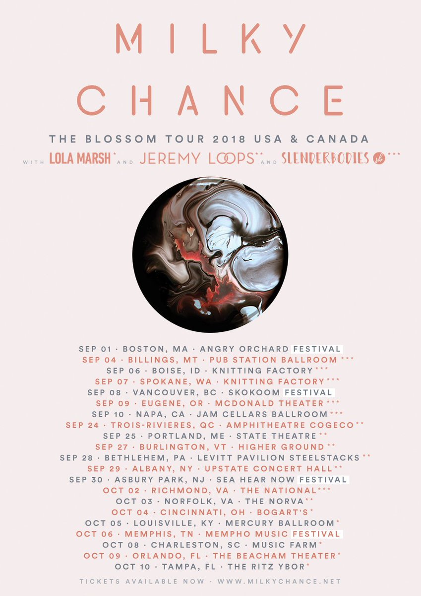 JeremyLoops's tweet image. Touch down North America for the Blossom Tour with @MilkyChance. 🔥🔥🔥
We join them on the road today until 3 Oct. See you at the show. 🙏🏼