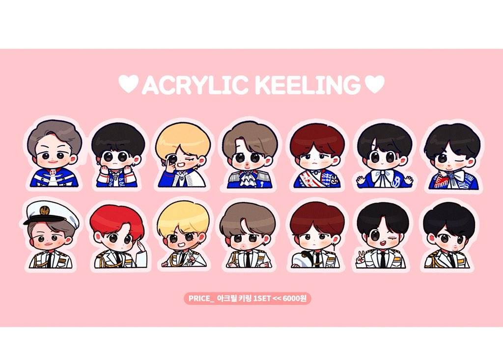 [SG] #BTS⁠ ⁠Prince & Uniform Acrylic Keyrings by @HeartVeam_1230 😍🎀 // super cute ot7 acrylic keyrings~ art by anggonim! short & quick order ends 30 Sep~ tinyurl.com/btskeyringSG
