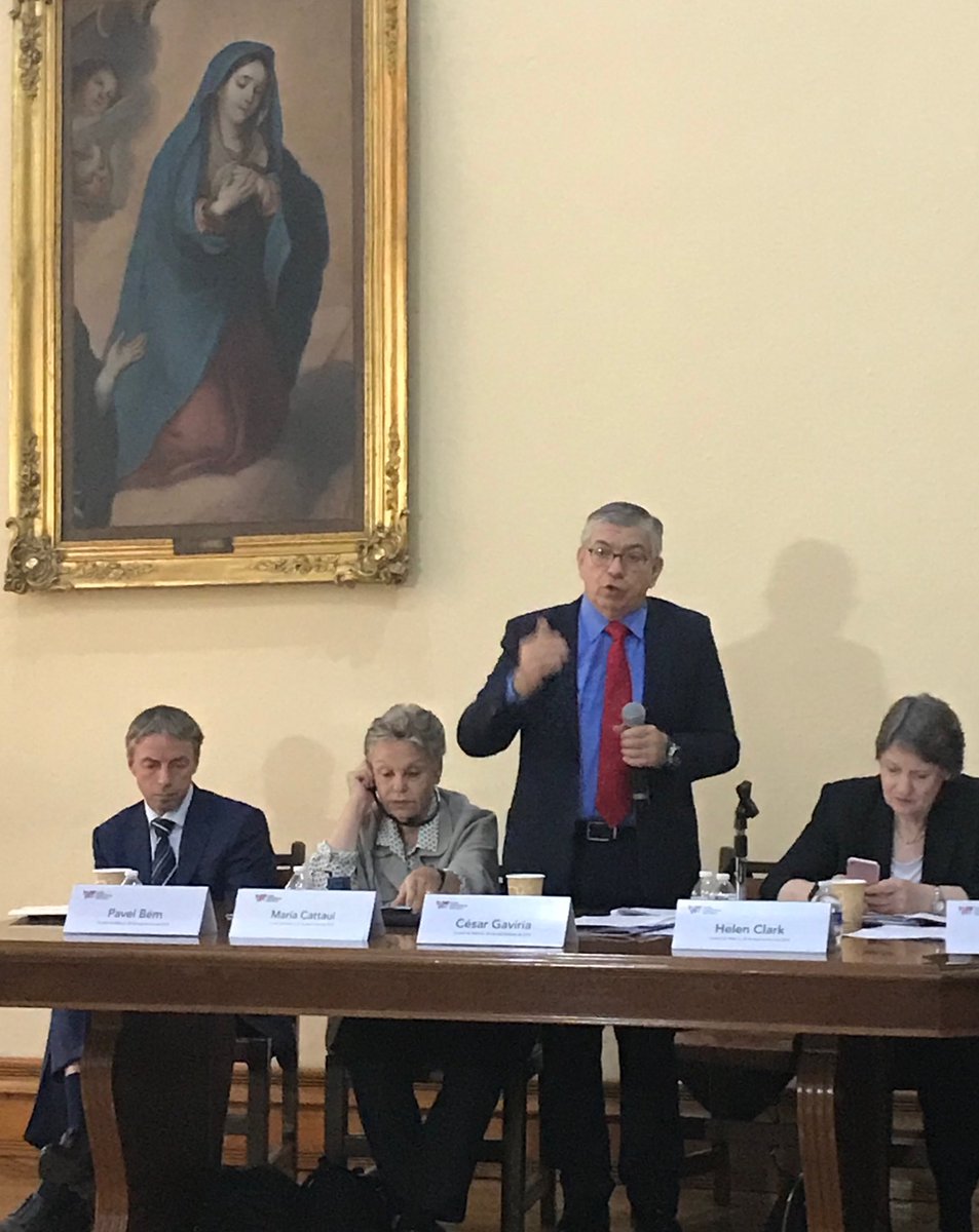 AnnFordham's tweet photo. President Gaviria of Colombia clearly states that the idea of a drug-free world is a futile illusion. @globalcdp #responsibleregulation https://t.co/4qs507XxcC