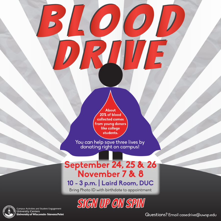 UWSPDOS's tweet photo. Happening now people! #donate #safealife #PointLife #YourMatterPointCares https://t.co/q8JFdqwQl9