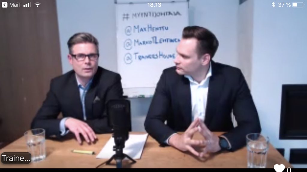 Viritteletkö MYYJIÄ vai MYYNTIÄ? Hyvä kysymys jokaiselle myynninjohtajalle! Lauteilla webinaarissa <a href="/MaxHenttu/">Max Henttu</a> ja <a href="/MarkoTLehtinen/">Marko Lehtinen</a> <a href="/TrainersHouse/">Trainers' House</a> #myyntijohtaja