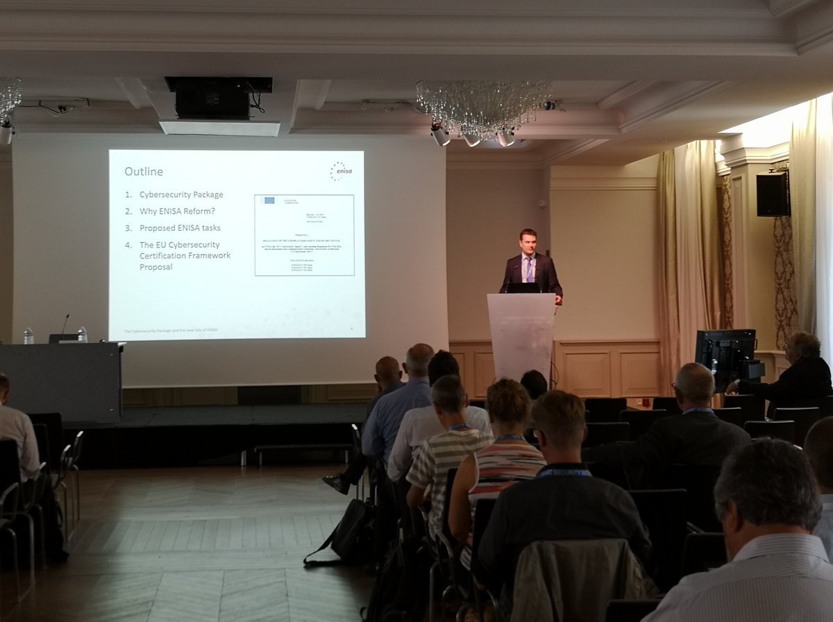 IDCyberSecurity's tweet image. Now @enisa_eu Slawomir Gorniak keynote on  #cybersecurityact 
#smartsecurityweek  #cybersecurity