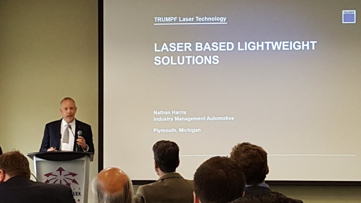Canadian Fab&Weld (@canadianfabweld) on Twitter photo . <a href="/TRUMPFinc/">TRUMPF Inc.</a> Nathan Harris discusses #laser based #leightweighting solutions at #TraCLight conference . <a href="/TRUMPFinc/">TRUMPF Inc.</a> Nathan Harris discusses #laser based #leightweighting solutions at #TraCLight conference