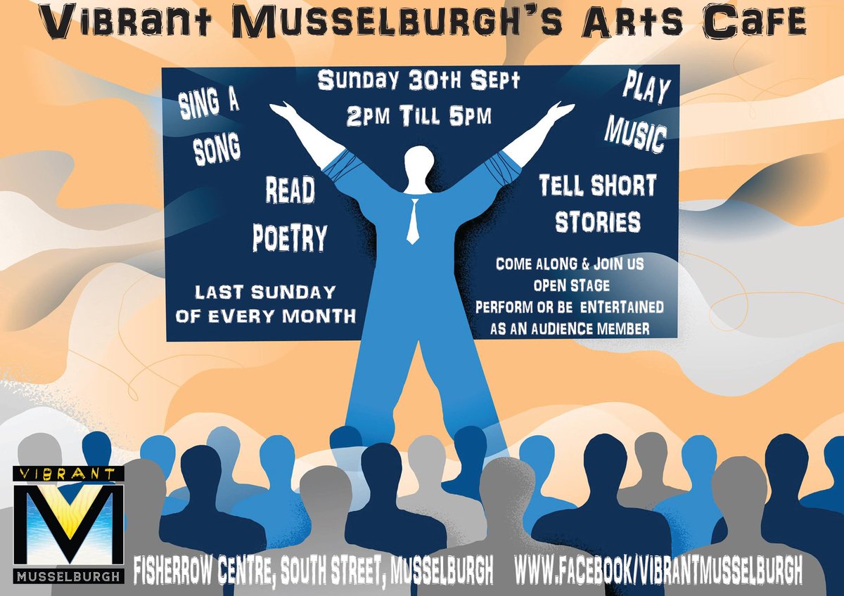 VibrantMbArts's tweet photo. This Sunday 30th Sept at Fisherrow Centre from 2pm - 5pm. We always welcome singers/musicians/poets/storytellers and other performers to come along and entertain a community audience. So if you're free on Sunday afternoon do pop along for a great afternoon's entertainment. https://t.co/dimK9nKslQ