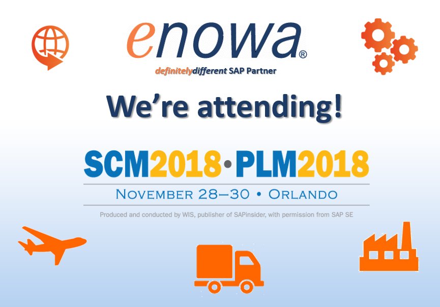 SyskoplanReply's tweet photo. That’s right! Meet #Enowa logistics and supply chain experts in Orlando at one of the largest #SAP #supplychain conferences this year, #SCM2018! Contact us to schedule a meeting today! Register by Sept. 28th for early bird rate! @insiderSCM https://t.co/D0G3dottB7 https://t.co/Ln5q9tmzOA