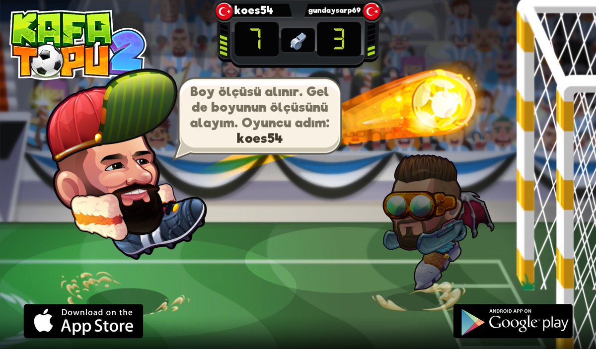 Kafa Topu 2'de rakip arıyorum. Oyuncu adım 'koes54'. Gelin maç yapalım! İndirmek için > headball2.com #kafatopu2 <a href="/HB2Official/">Head Ball 2</a>