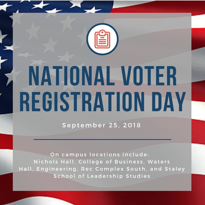 National Voter Registration Day is TOMORROW! Check out Hands On Kansas State's voter registration booths on campus:
9:00-2:30 Nichols Hall
9:00-4:00 College of Business
9:00-4:00 Waters Hall
1:00-4:00 Engineering
4:00-8:00 Rec Complex South
9:00-4:00 Leadership Studies Building