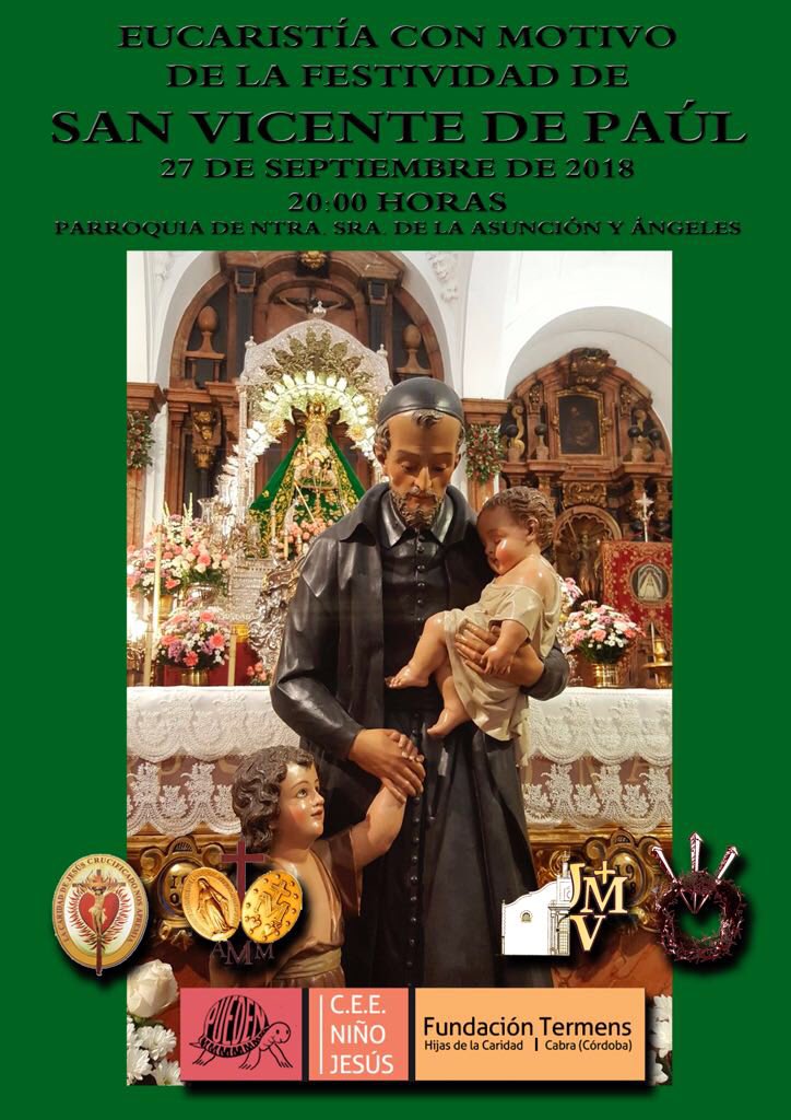 jmvcabra's tweet photo. El próximo Jueves 27 de Septiembre, festividad de San Vicente, la familia vicenciana te espera en la Parroquia junto a la Virgen de la Sierra para celebrar la eucaristía. https://t.co/ffjdRaot98