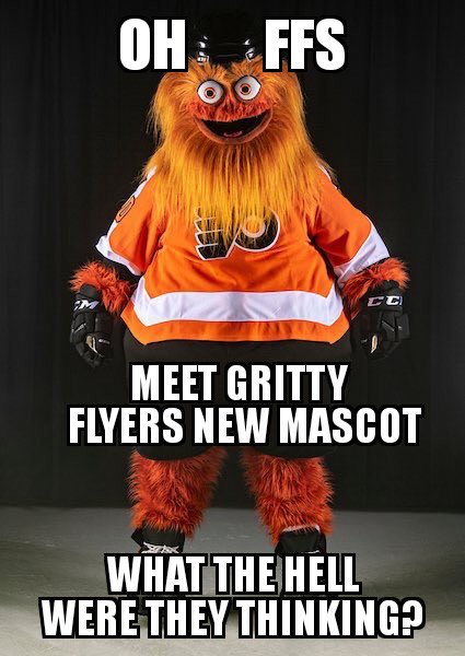 PhillyTalk's tweet photo. Well this sure got my mind off the #KavanaughConfirmation
#Gritty
#ScaryAsFuck
#nightmares
#daymares
#Flyers https://t.co/spG7rDuQuu