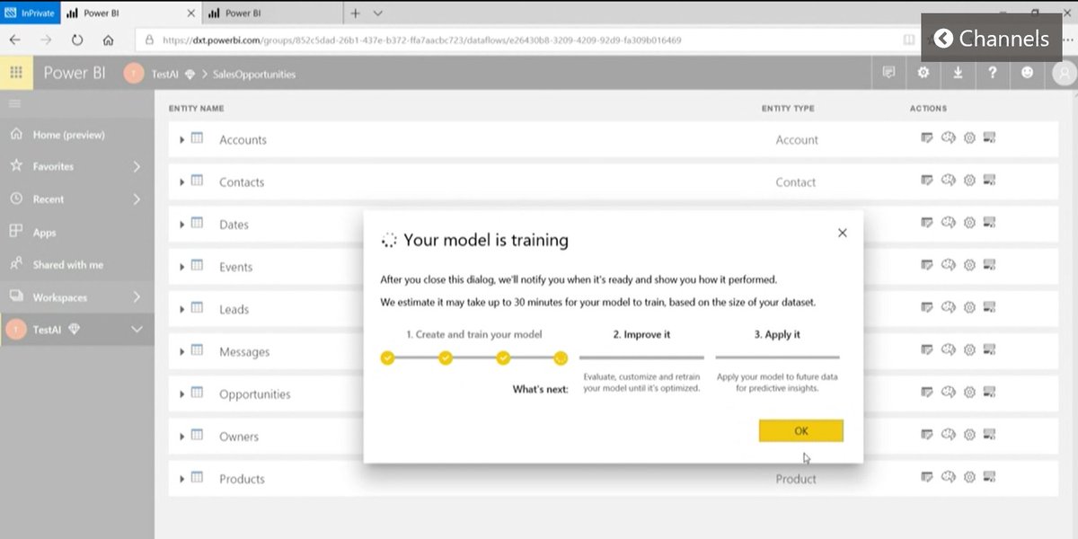 SQLJason's tweet image. Machine learning models will be baked into #PowerBI soon. How awesome is that? :) Re-iterating & re-emphasizing MS investment in AI & #PowerBI. #MSIgnite