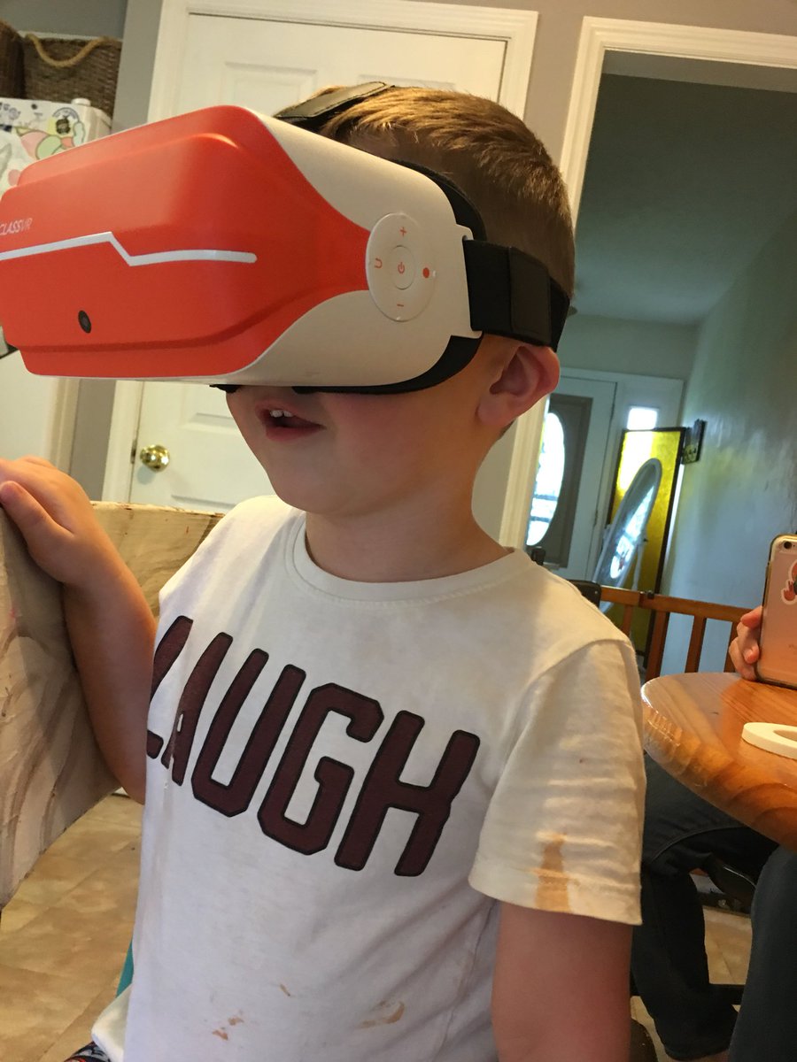 MrLawsonEdTech's tweet photo. When you’re prepping your #ClassVR training for the morning and your son is super excited to help #TeamTalawanda  #TalawandaEmpowers https://t.co/TWQeWMXuEn